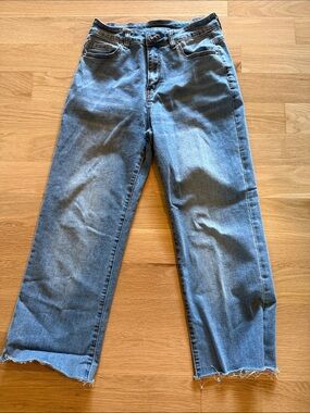High-Rise Straight Leg Jeans in Light Blue